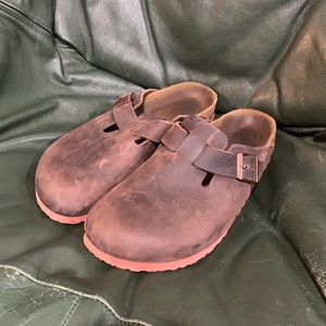 Birkenstock Boston Clog- Brown Leather, Brick Sole